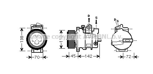 AVA QUALITY COOLING Компрессор, кондиционер MSK570